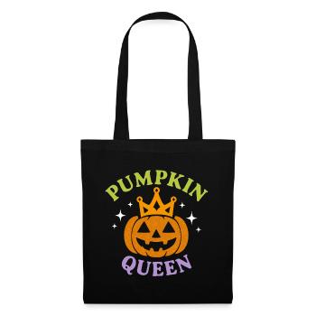 Pumpkin Queen Kürbis Königin Halloween Herbst - Stoffbeutel - Schwarz - Vorne