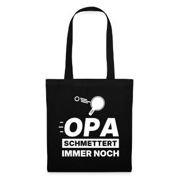 Tischtennis Opa Geschenk – Schmettert noch - Stoffbeutel - Schwarz - Vorne