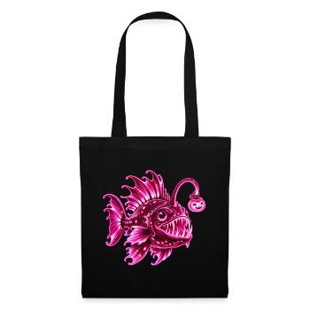 Rosa biolumineszente Laternenfisch - Stoffbeutel - Schwarz - Vorne