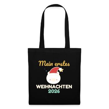 Mein erstes Weihnachten 2026 – Baby Body Eisbär - Stoffbeutel - Schwarz - Vorne