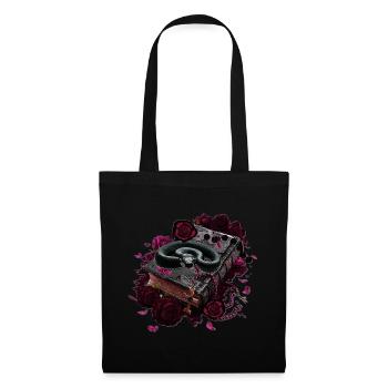 Gothic Academia Schlange Buch T-Shirt - Stoffbeutel - Schwarz - Vorne