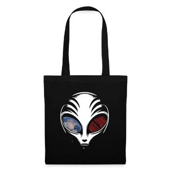Alien Worth Saving Grafik UFO Streetwear - Stoffbeutel - Schwarz - Vorne