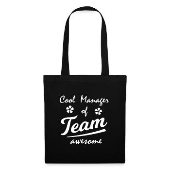Cooler Manager des Teams Schriftzug Geschenk - Stoffbeutel - Schwarz - Vorne