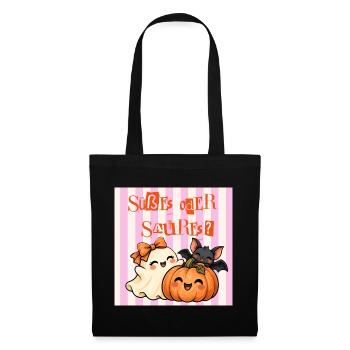Süßes oder Saures – Halloween Retro - Stoffbeutel - Schwarz - Vorne