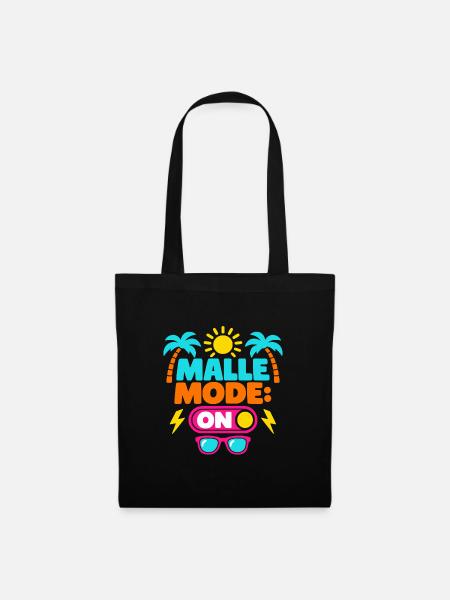 Malle Mode On – Partyurlaub - Stoffbeutel - Schwarz