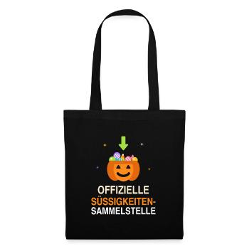 Offizielle Süßigkeiten-Sammelstelle Halloween - Stoffbeutel - Schwarz - Vorne