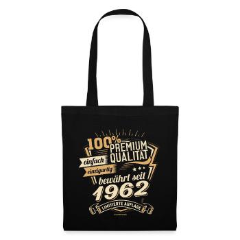 Premium Qualität seit 1962 - Geburtstags Geschenk - Stoffbeutel - Schwarz - Vorne
