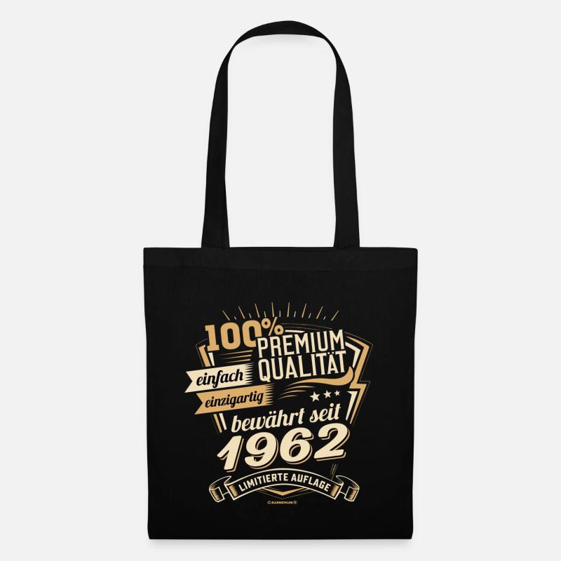 Premium Qualität seit 1962 - Geburtstags Geschenk - Stoffbeutel - Schwarz