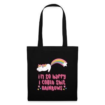I'm so happy I could shit rainbows - Tote Bag - black - Front