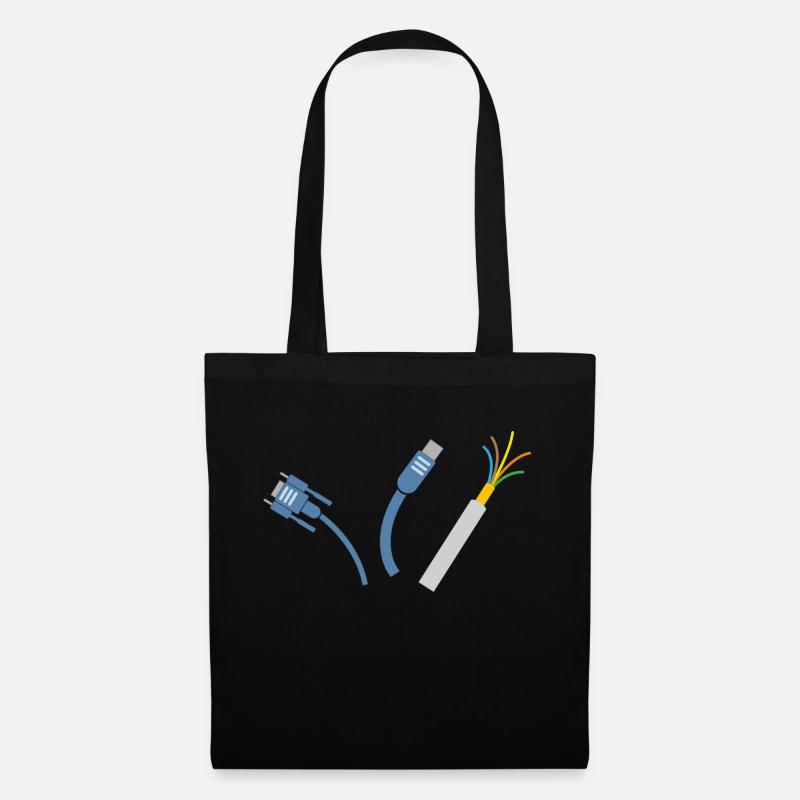 câble - Sac en tissu - noir