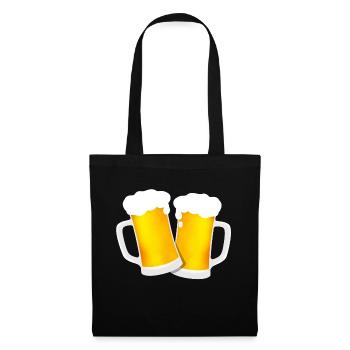 Bier Bierkrug Bierglas Biere Prost Krug Maß JGA - Stoffbeutel - Schwarz - Vorne