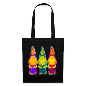 Garden Gnome Trio - neon style / pop - Tote Bag - black - Front