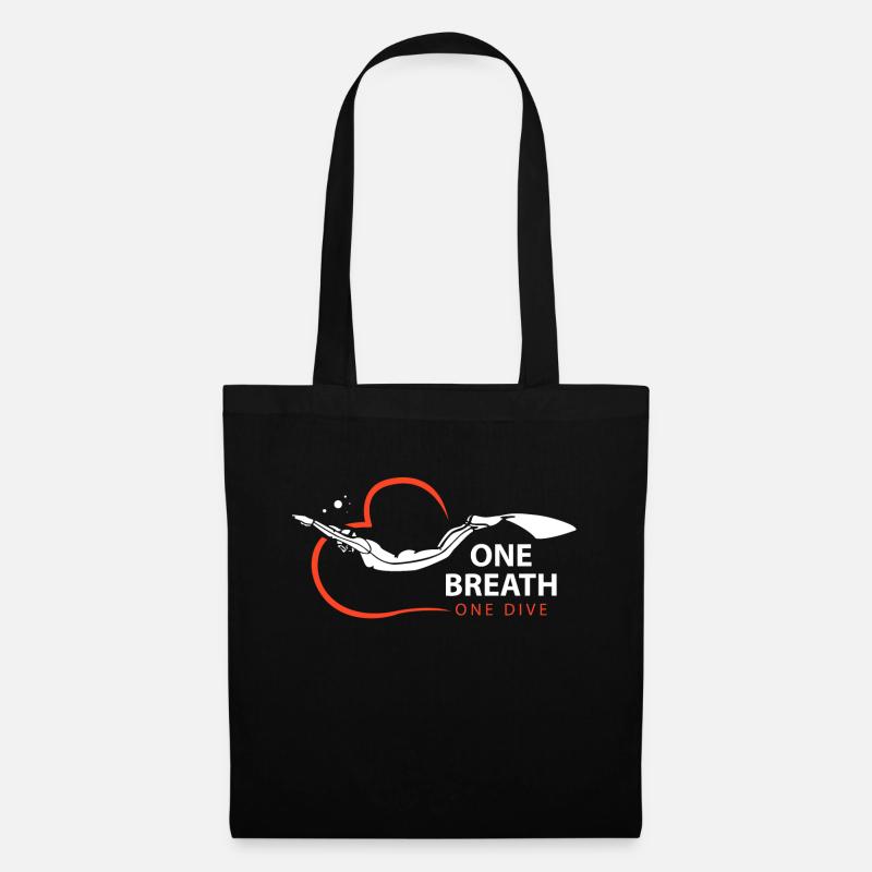 Apnoe Tauchen Shirt & Geschenkidee - Stoffbeutel - Schwarz
