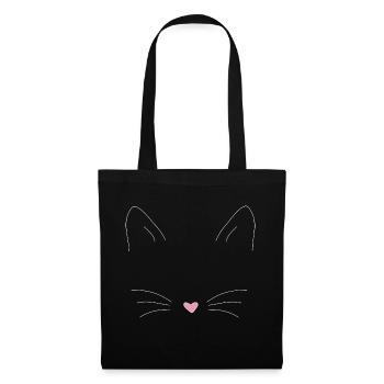chat - Sac en tissu - noir - Devant