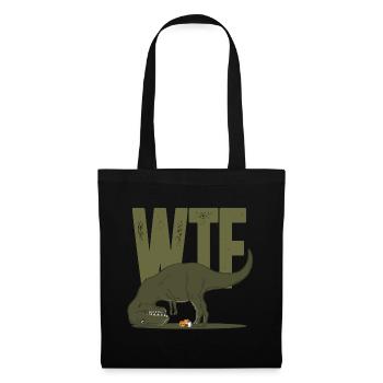 Dino Dinosaurier T Rex Tyrannosaurus WTF Geschenk - Stoffbeutel - Schwarz - Vorne