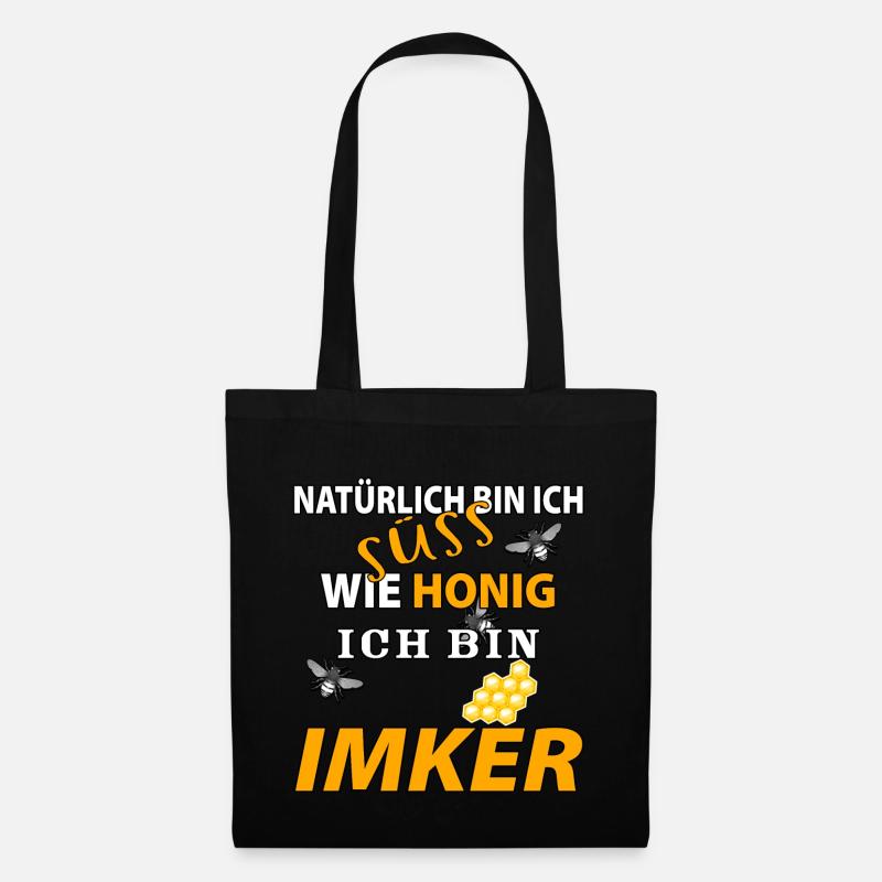 Natürlich bin ich süss wie Honig ich bin Imker - Stoffbeutel - Schwarz