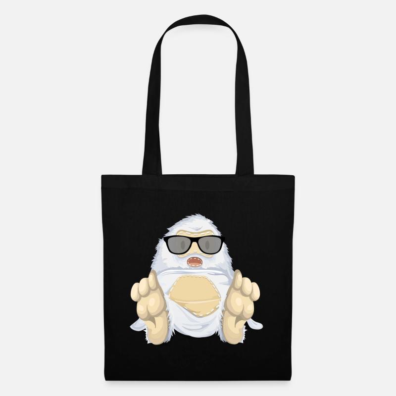 Yeti Schneemensch Bigfoot T-Shirt Geschenkidee - Stoffbeutel - Schwarz