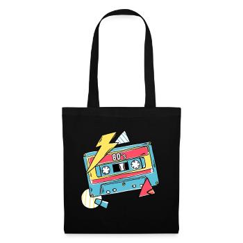Cassette Music 80s Gift Pop Style Gift Idea - Tote Bag - black - Front