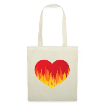 Coeur avec le feu de - Sac en tissu - nature - Devant