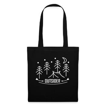 Trekking - Wandern - Natur - Zelt - Outdoor - Stoffbeutel - Schwarz - Vorne