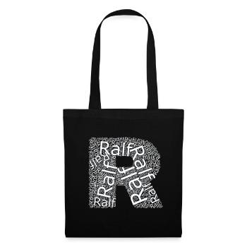 Ralf's first name as a word cloud - Tote Bag - black - Front