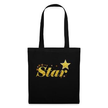 star - Sac en tissu - noir - Devant