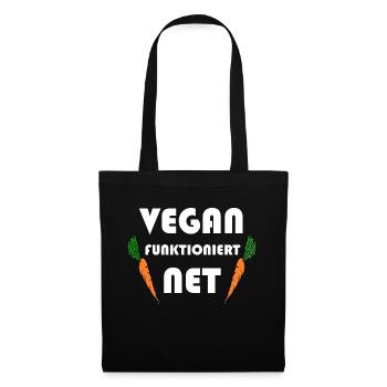 Fitness Motivation Vegan Funktioniert Net - Stoffbeutel - Schwarz - Vorne