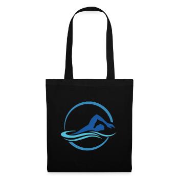 Schwimmen Sommer Sonne Strand Geschenk - Stoffbeutel - Schwarz - Vorne