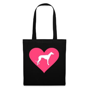 Levrette rapide que le vent souffle dans le coeur - Sac en tissu - noir - Devant