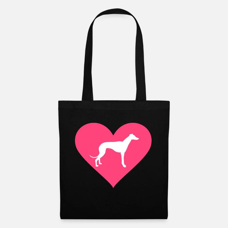 Greyhound fast as the wind blows into the heart - Tote Bag - black