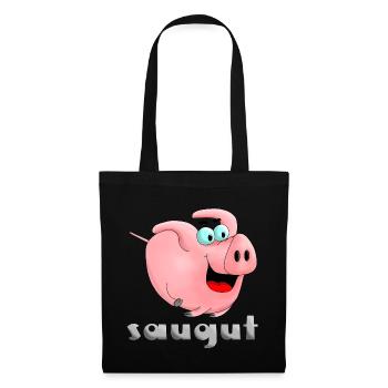 Aspiration - truie - porcelets - Sac en tissu - noir - Devant