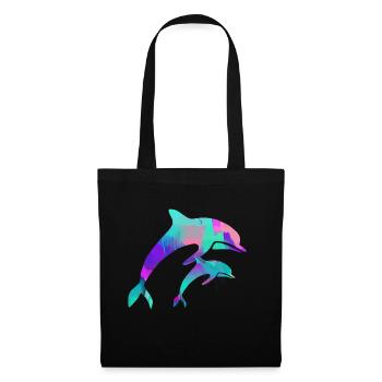dolphin duo two hearts - Tote Bag - black - Front