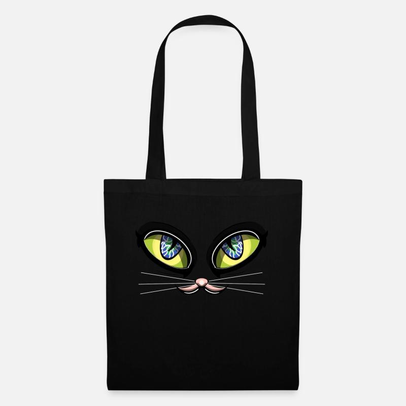 yeux de chat - Sac en tissu - noir