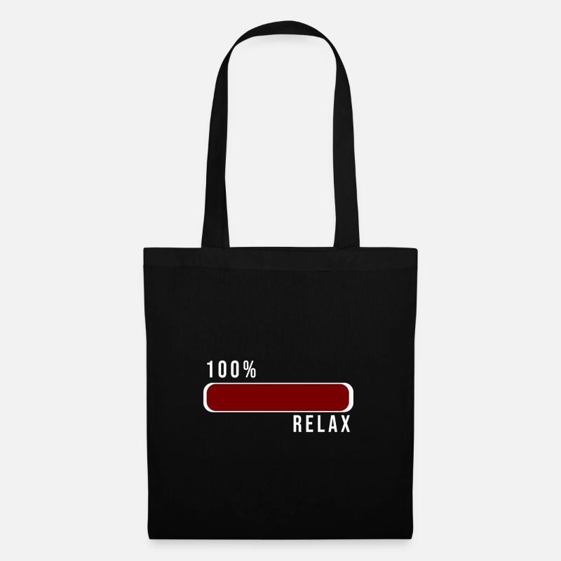 100% Relax loading - 100% Relax laden - Stoffbeutel - Schwarz