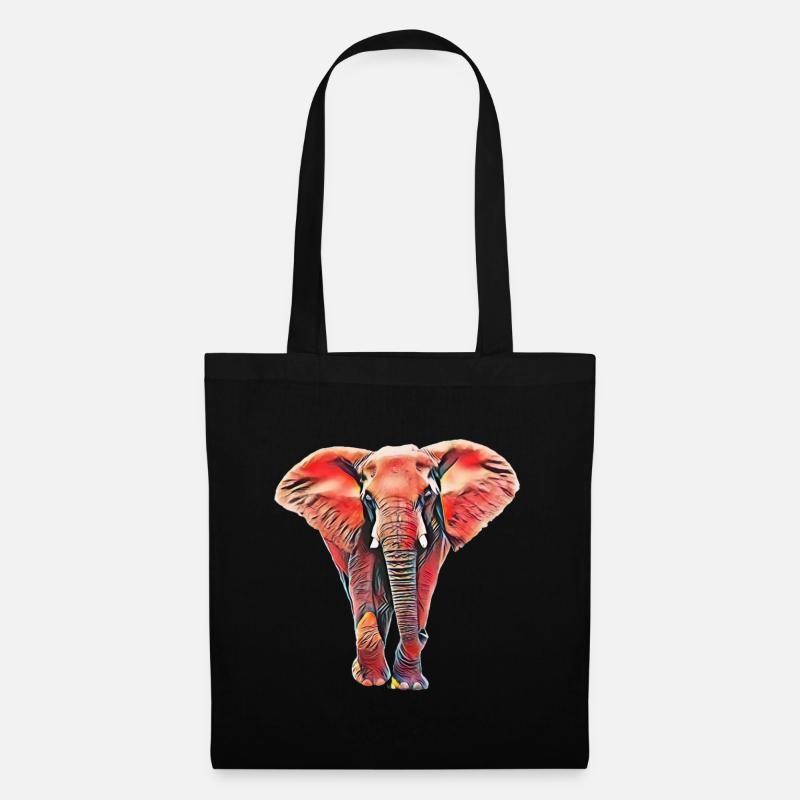 Elefant - Stoffbeutel - Schwarz