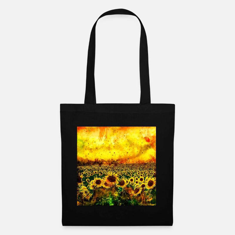 abstrakte Sonnenblumen wsstd - Stoffbeutel - Schwarz