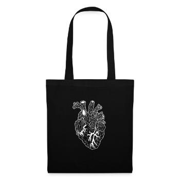 Polygon heart white - Tote Bag - black - Front