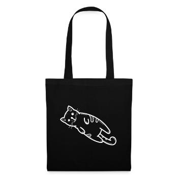 chat - Sac en tissu - noir - Devant