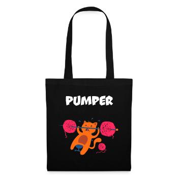 Pumper Katze - Stoffbeutel - Schwarz - Vorne