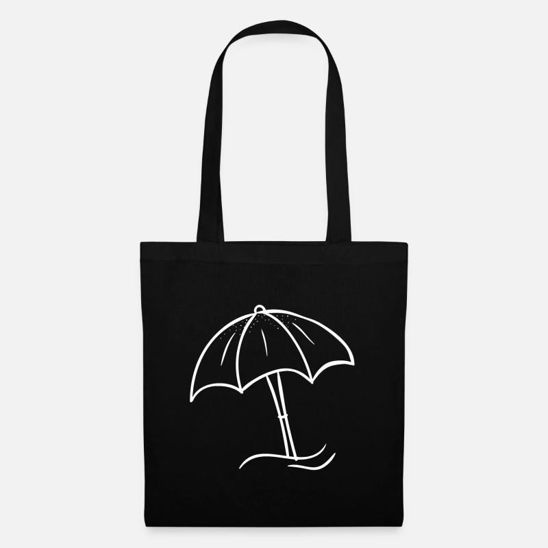 Sonnenschirm Sommer Strand Symbol Geschenk idee - Stoffbeutel - Schwarz