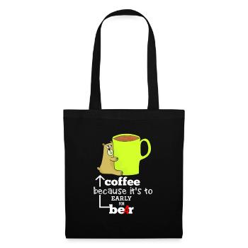 Coffee Bear - funny bear who loves coffee - Tote Bag - black - Front
