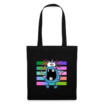 Funny crazy monster - Tote Bag - black - Front