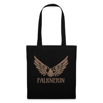 Falknerin Adler Falke Falknerei Geschenk - Stoffbeutel - Schwarz - Vorne