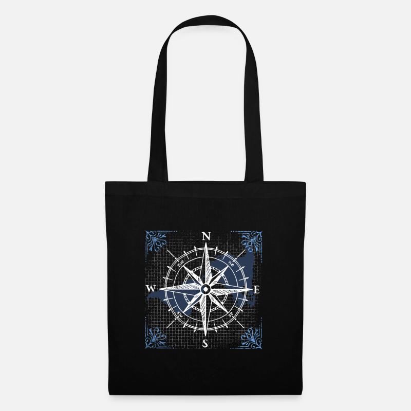 Boussole Navigation Modèle modèle cadeau idée cadeau - Sac en tissu - noir