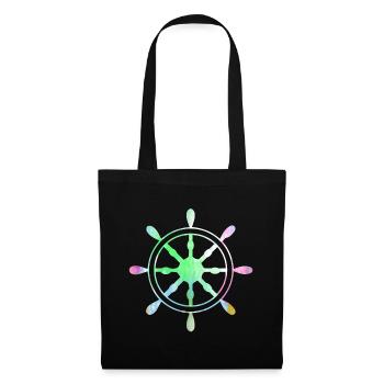 Steering Wheel Captain Boat Boat Sailboat Pirate Sea - Tote Bag - black - Front