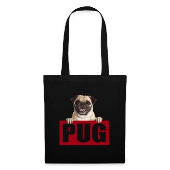 Pug Mops Hundebesitzer Fashion Dog - Stoffbeutel - Schwarz - Vorne
