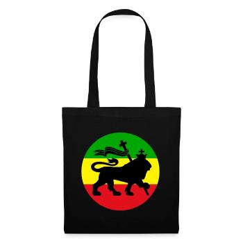 Reggae Rasta Lion of Zion grün gelb rot - Stoffbeutel - Schwarz - Vorne