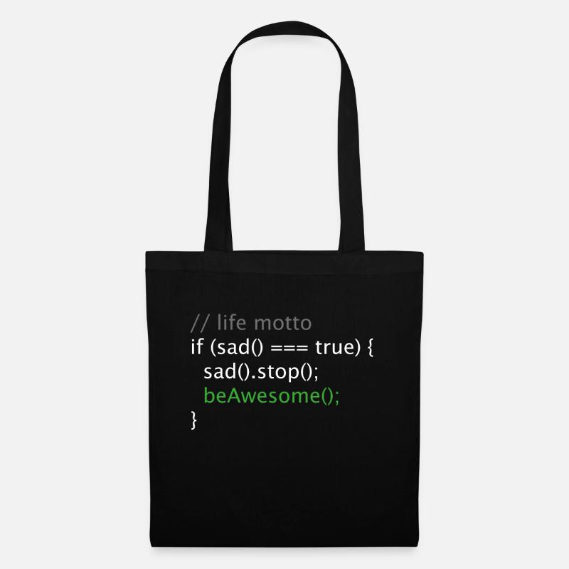 Informatik Nerd Geek Programmierer lebensmotto - Stoffbeutel - Schwarz
