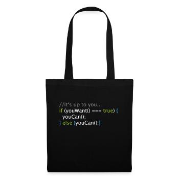 Informatik Nerd Geek Programmierer Code - Stoffbeutel - Schwarz - Vorne