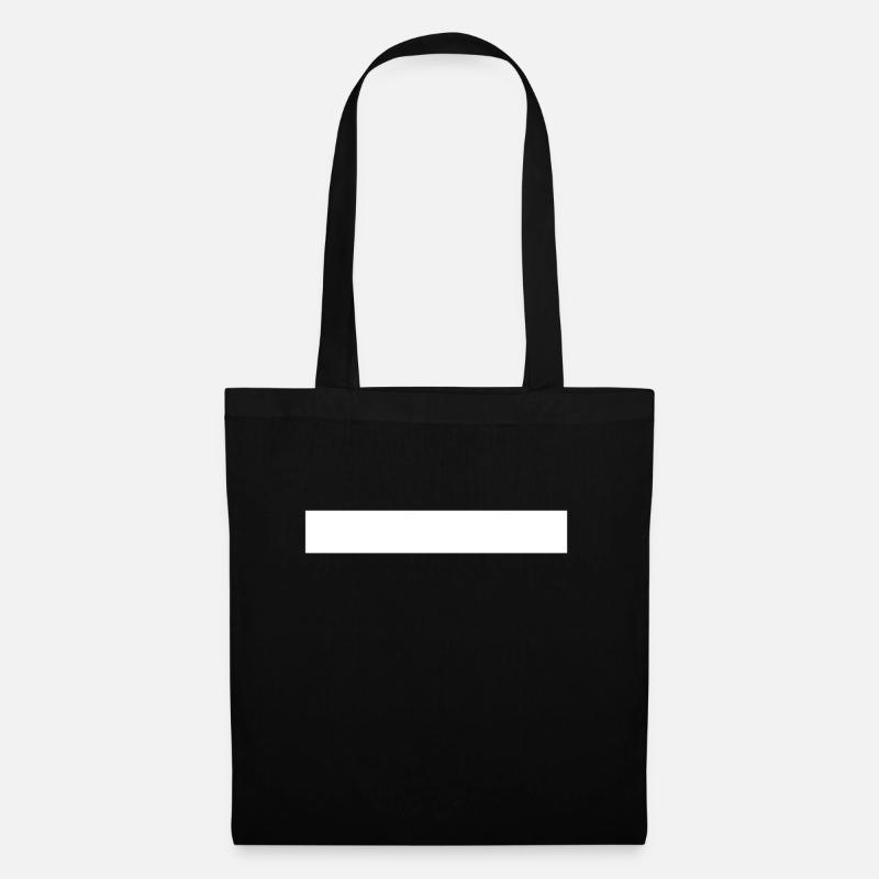 Weisser Balken - Stoffbeutel - Schwarz